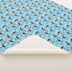 Beagle Dog Muster Blau Sherpadecke