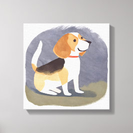 Beagle Dog | Niedlicher Hund Welpe Wasserfarbe Leinwanddruck
