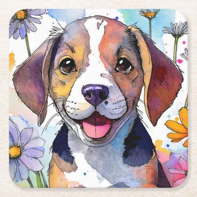 Beagle Dog Paper Untersetzer (Vorderseite)