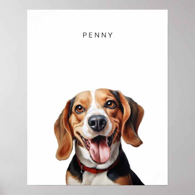 Beagle Dog Personalisiert drucken Poster (Vorne)
