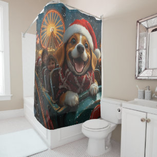 Beagle Dog Roller Untersetzer Weihnachten Duschvorhang