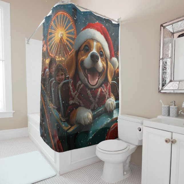 Beagle Dog Roller Untersetzer Weihnachten Duschvorhang (Beispiel)