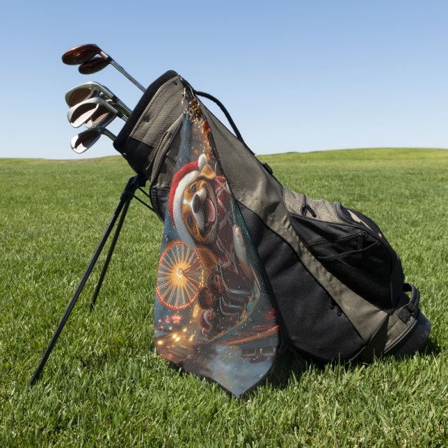 Beagle Dog Roller Untersetzer Weihnachten Golfhandtuch (Gras)