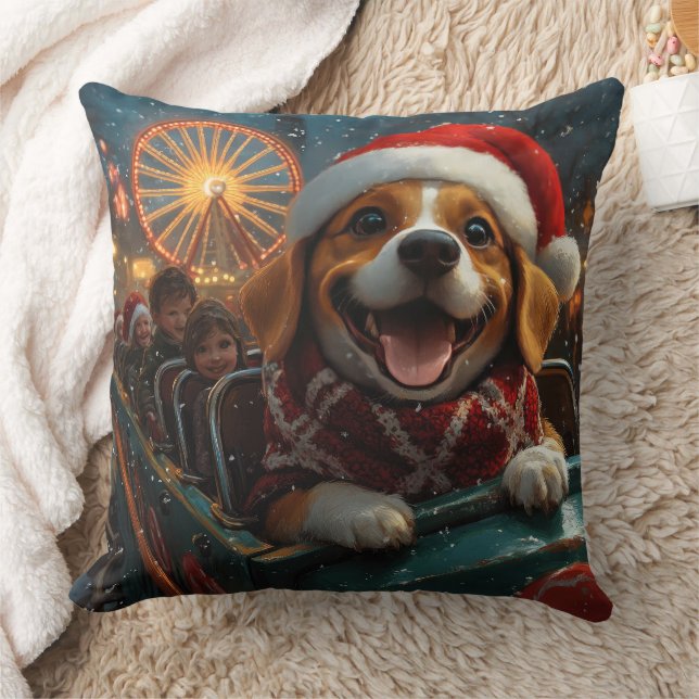 Beagle Dog Roller Untersetzer Weihnachten Kissen (Decke)