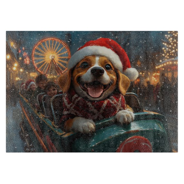 Beagle Dog Roller Untersetzer Weihnachten Schneidebrett (Vorderseite)