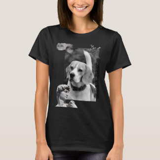 Beagle Dog Schwarz-Weiß-Portrait T-Shirt