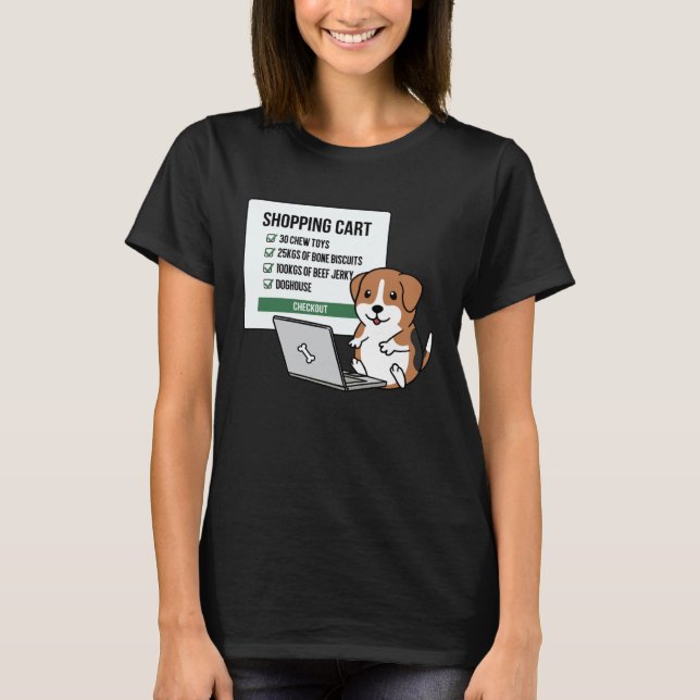 Beagle Dog Shopping Trolley T-Shirt (Vorderseite)