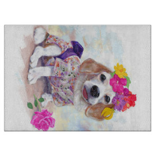Beagle Dog Style Journal Niedlicher Welpen Hund in Schneidebrett