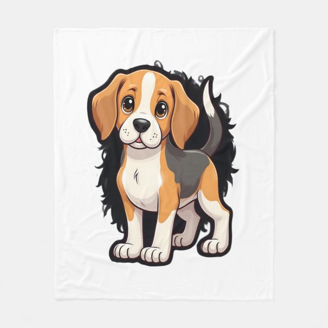 Beagle Dog T Shirt Fleecedecke (Vorderseite)