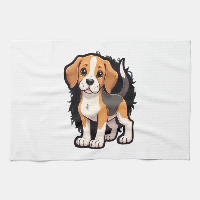 Beagle Dog T Shirt Geschirrtuch (Horizontal)