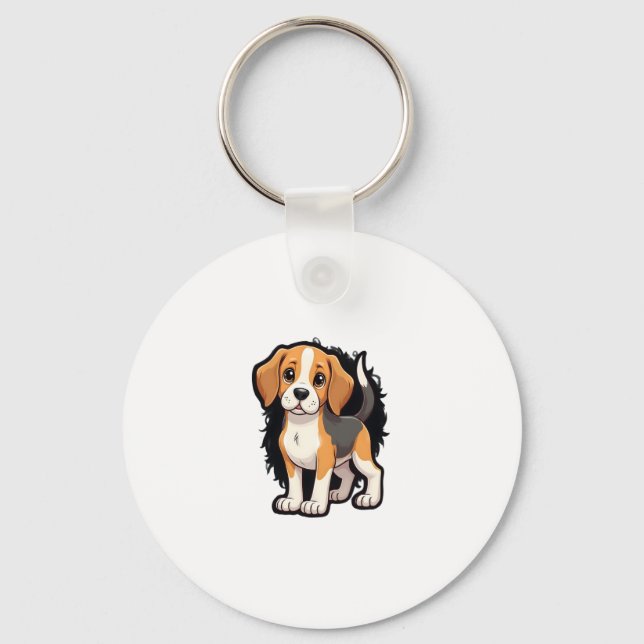 Beagle Dog T Shirt Schlüsselanhänger (Vorderseite)