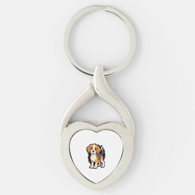 Beagle Dog T Shirt Schlüsselanhänger (Vorderseite)
