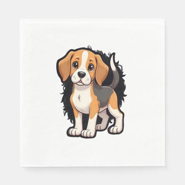 Beagle Dog T Shirt Serviette (Vorderseite)