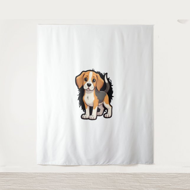Beagle Dog T Shirt Wandteppich (Vorderseite)