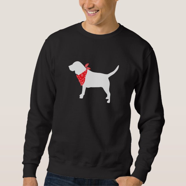 Beagle Dog Wearing Red Bandana Sweatshirt (Vorderseite)