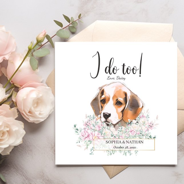 Beagle Dog Wedding Cocktail Napkins Serviette (Von Creator hochgeladen)