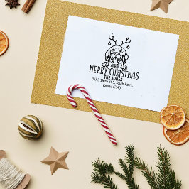 Beagle Dog Weihnachtsfeier Rücksendeadresse Gummistempel