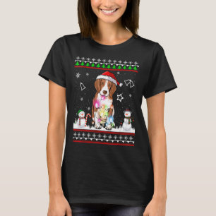 Beagle Dog Weihnachtslicht Ugge Weihnachtskraut T-Shirt