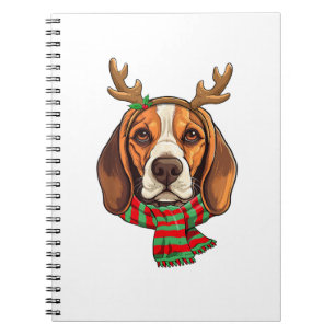 Beagle Dog Weihnachtsmann Weihnachtsmannmütze Weih Notizblock