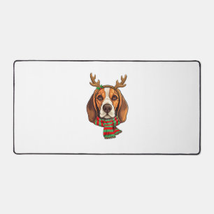 Beagle Dog Weihnachtsmann Weihnachtsmannmütze Weih Schreibtischunterlage