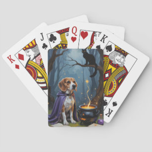Beagle Dog Whimsical Halloween Malerei Spielkarten