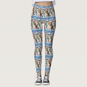 Beagle Dog Winter Wonderland Weihnachtsfreude Leggings