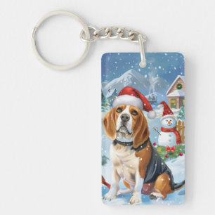Beagle Dog Winter Wonderland Weihnachtsfreude Schlüsselanhänger