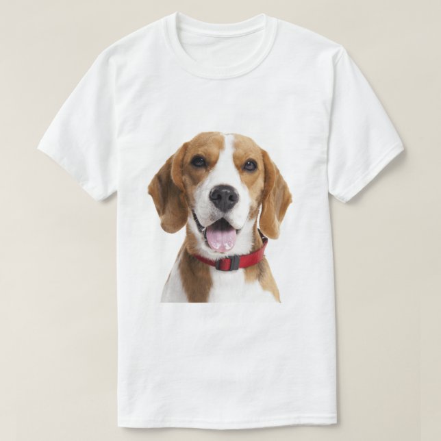 Beagle Dog with Red Collar T-Shirt (Design vorne)