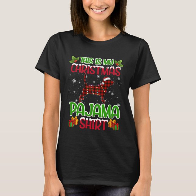 Beagle Dog Xmas  Matching Beagle Christmas T-Shirt (Vorderseite)