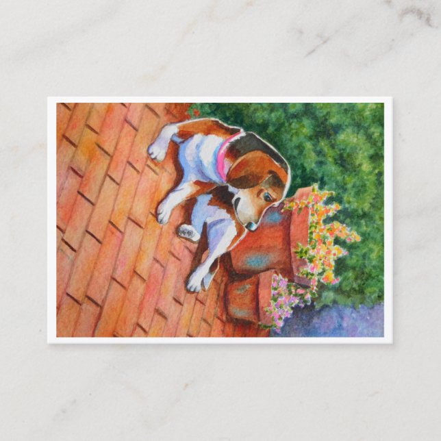 Beagle - doppelseitige ACEO-Druckschrift Visitenkarte (Vorderseite)