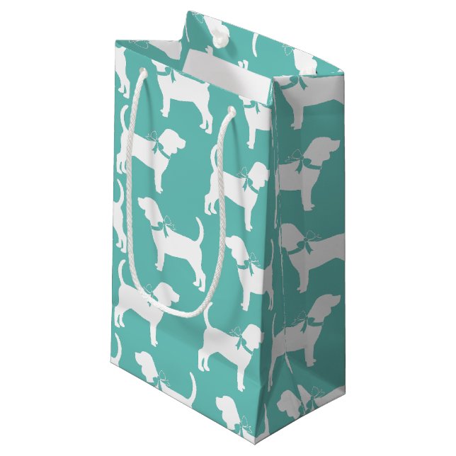 Beagle Doppy Kleine Geschenktüte (Vorderseite Schrägansicht)