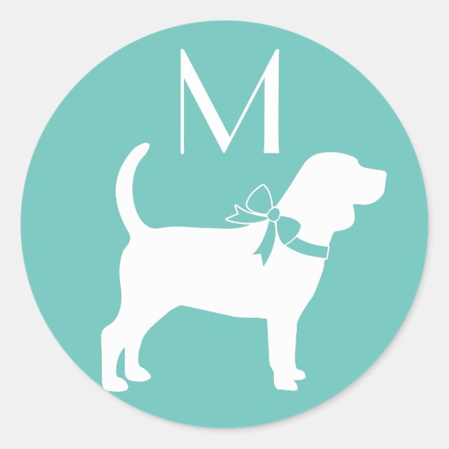 Beagle Doppy Runder Aufkleber (Vorderseite)