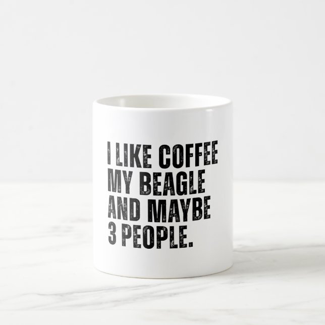 Beagle Downer Coffee Lover Funny Kaffeetasse (Mittel)