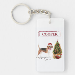 Beagle drôle Chien de Noël avec arbre