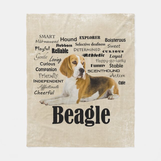 Beagle-Eigenschaften Fleecedecke (Vorderseite)