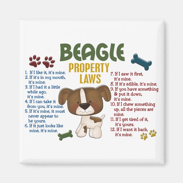 Beagle-Eigenschaftengesetze 4 Magnet (Vorne)