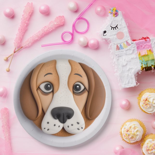 Beagle Ein köstliches Keks Inspiriert Pappteller (Party)