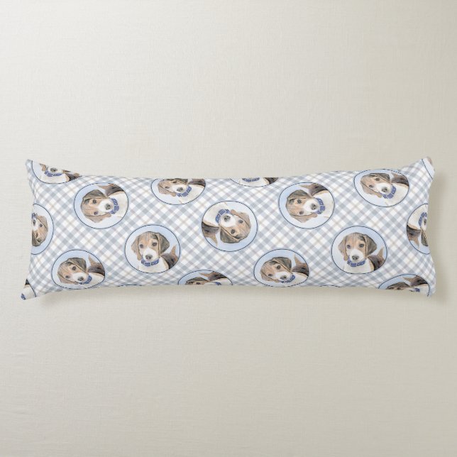 Beagle Englisch Malerei Tri Tricolor Niedliche Dog Seitenschläferkissen (Vorderseite)