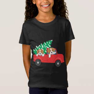 Beagle fahren mit einem roten LKW Beagle Weihnacht T-Shirt
