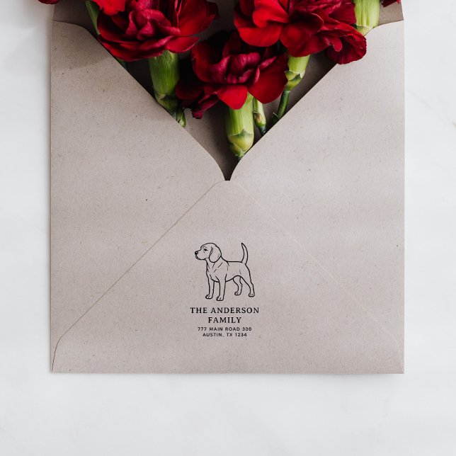 Beagle Familienname Rücksendeadresse Gummistempel (Von Creator hochgeladen)