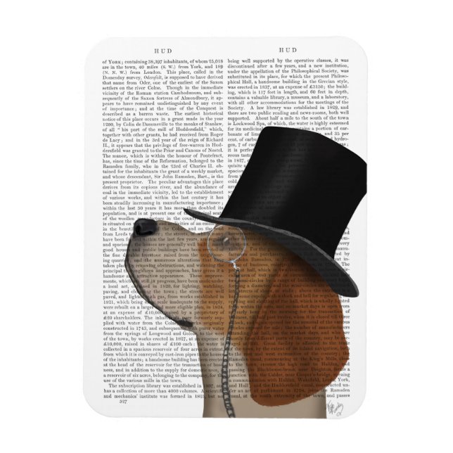 Beagle, Festhund und Hut Magnet (Vertikal)