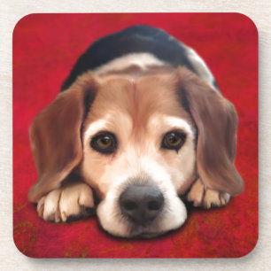 Beagle Fine Art Dog Art Malerei Untersetzer