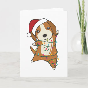 Beagle Frohe Weihnachts-Wintertiere Hund Karte