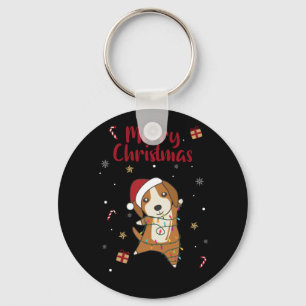 Beagle Frohe Weihnachts-Wintertiere Hund Schlüsselanhänger