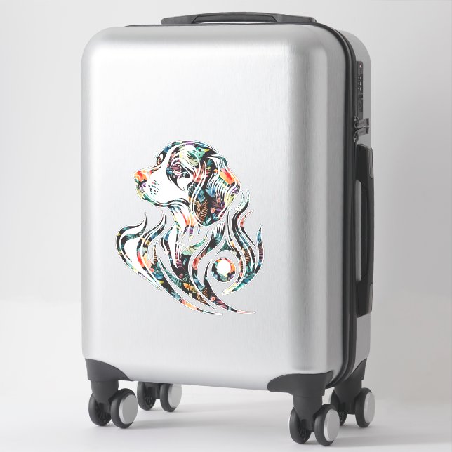 Beagle für farbige Hunde-Zierlogos Aufkleber (Koffer)