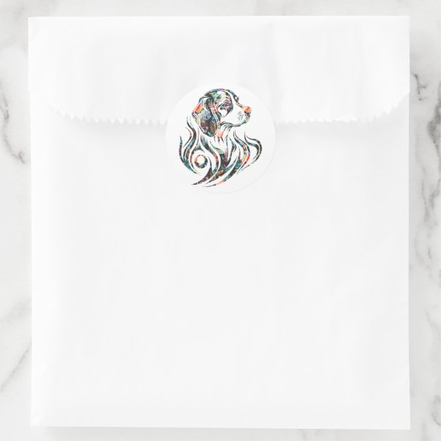 Beagle für farbige Hunde-Zierlogos Runder Aufkleber (Tasche)