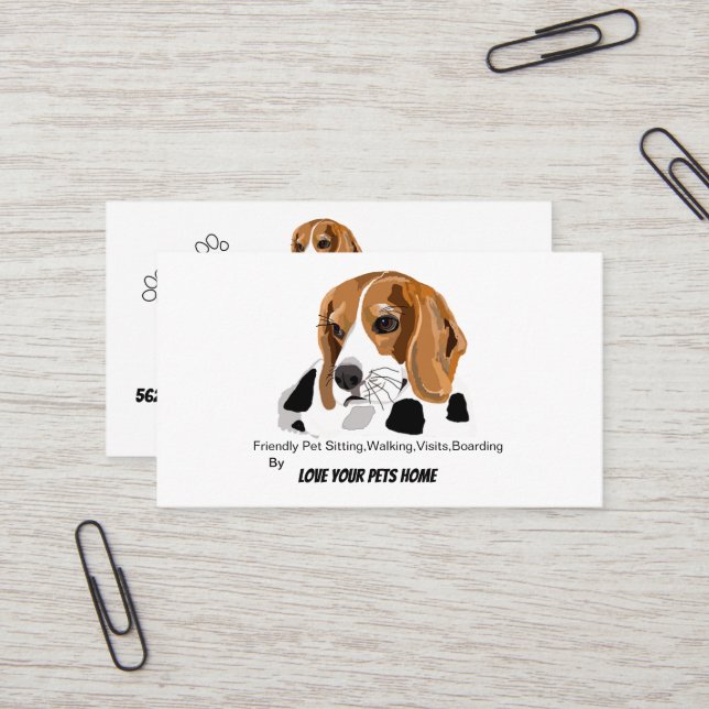 Beagle-Geschäfts-Karte Visitenkarte (Vorderseite/Rückseite Beispiel)