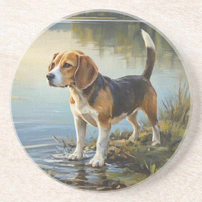 Beagle Getränkeuntersetzer (Vorne)
