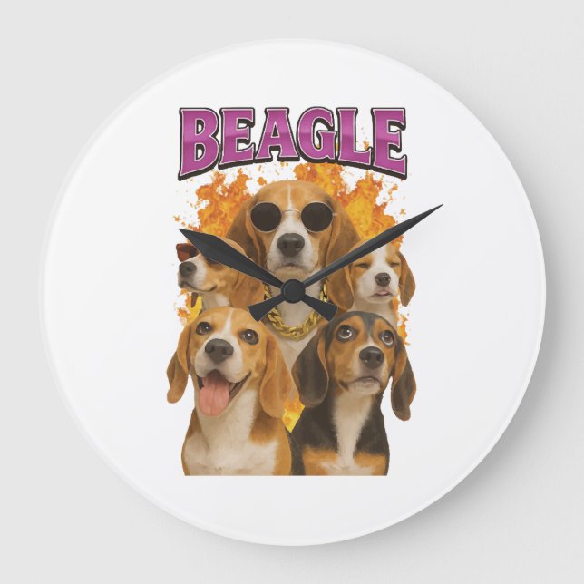Beagle          große wanduhr (Vorderseite)