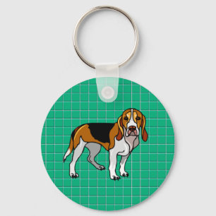 Beagle-grüner Schlüsselanhänger